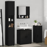 Bathroom Furniture Set 4 pcs Black Engineered wood & Metal 3392974