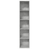 Bookcase Concrete Grey 40x30x189 cm Engineered Wood 857888