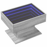 Coffee Table with LED Grey Sonoma 70x50x45 cm Engineered Wood 847537