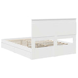 Storage Bed with Headboard White 160 x 200 cm Engineered Wood 3410229