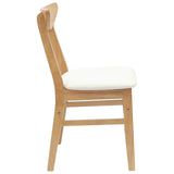 Dining Chairs 2 pcs Natural 42 x 47.5 x 81 cm Solid Rubber Wood 42020437