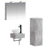 Bathroom Cabinet Set 4 pcs Concrete Grey Engineered Wood 3407362