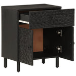 ZNTS Bedside Cabinet Black 50x33x60 cm Solid Wood Mango 356830