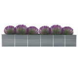 47068 Garden Raised Bed Galvanised Steel 480x80x77 cm Grey