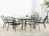 Stackable Garden Chair Set 7 pcs Anthracite Powder-coated Steel 3283759