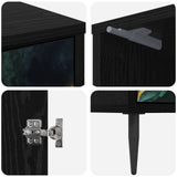 Bedside Cabinet WIJHE 2 pcs Black Oak 36 x 33 x 51 cm 8007240