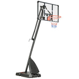 2.4-2.9m Adjustable Basketball Hoop and Stand with Weighted Base, Portable on Wheels, Black T3398P349117