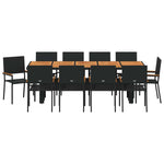 Garden Dining Set 11 pcs Black Poly rattan 3365422