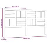 Bed Headboard 186x4x104 cm Solid Wood Pine 818205