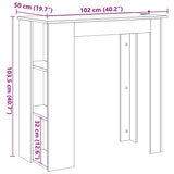 ZNTS Bar Table with Shelf Old Wood 102x50x103.5 cm Engineered Wood 856760