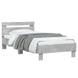 Bed Frame without Mattress with Headboard Concrete Grey 90x200 cm 838536