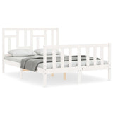 Bed Frame without Mattress White Small Double Solid Wood Pine 3193112