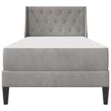 Bed Frame with Mattress Light Grey 90 x 190 cm Velvet 3415238
