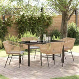 Garden Dining Set 5 pcs Brown Poly rattan 3380927