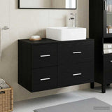 Bathroom Furniture Set 2 pcs Black Oak Engineered Wood 3403977