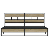 Metal Bed Frame without Mattress Sonoma Oak 193x203 cm 3308501
