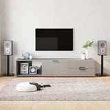 Speaker Stands 2 pcs Black Tempered Glass 1 Pillar Design 51808