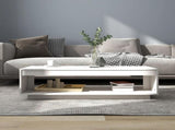 Coffee Table White 110x50x33.5 cm Solid Pinewood 808509