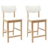 Dining Chairs 2 pcs Natural 48 x 49 x 95 cm Solid Rubber Wood 42020482