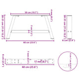 ZNTS Coffee Table Legs A-Shaped 2 pcs White 60x cm Steel 4012821