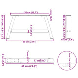 Coffee Table Legs A-Shaped 2 pcs 60x cm Steel 4012823