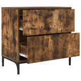 Bedside Table Smoked oak 63.5 x 36 x 61 cm Engineered wood 883469