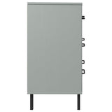 Sideboard with 3 Drawers Grey 77x40x79.5 cm Solid Wood OSLO 350980
