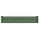 ZNTS Garden Raised Bed Powder-coated Steel 368x80x68 cm Green 318963