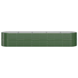 ZNTS Garden Raised Bed Powder-coated Steel 368x80x68 cm Green 318963