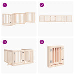 Dog Gate with Door Foldable 6 Panels 300 cm Poplar Wood 352237