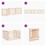 Dog Gate with Door Foldable 6 Panels 300 cm Poplar Wood 352237