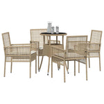 Garden Dining Set 5 pcs Beige Poly rattan 3334950