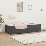 ZNTS Day Bed without Mattress Grey 90x190 cm Single Single Solid Wood Pine 821596