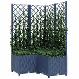 Garden Planter with Trellis Blue Grey 80x80x136 cm PP 318255