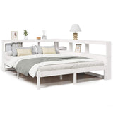 Bookcase Bed without Mattress White 160x200 cm Solid Wood Pine 3324312