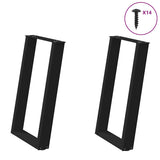 Dining Table Legs U-Shaped 2 pcs Black 50x cm Steel 4012784