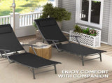 Set of Two Adjustable Back Sun Loungers - Black T3398P328478