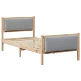 Bed Frame with Headboard Light Grey 90 x 190 cm Fabric 878364