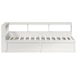 ZNTS Bookcase Bed without Mattress White 75x190cm Solid Wood Pine 3324485