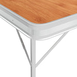 Folding Camping Table with 2 Benches Aluminium Brown 48182