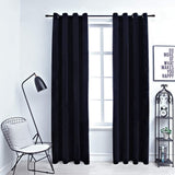 Blackout Curtains with Rings 2 pcs Velvet Black 140x245 cm 134490