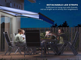 3 x 2.5m Electric Awning with LED Light and Remote Controller, Aluminium Frame DIY Retractable T3398P315947
