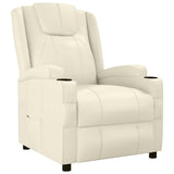 Recliner Chair Cream White Faux Leather 340960