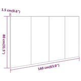 Bed Headboard Concrete Grey 160x1.5x80 cm Engineered Wood 811038