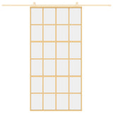 Sliding Door Gold 102.5x205 cm Clear ESG Glass and Aluminium 155174