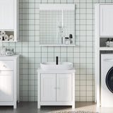 2 Piece Bathroom Furniture Set BERG White Solid Wood Pine 3206492