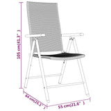 5 Piece Garden Dining Set Black 3099109