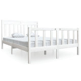 3100700 Bed Frame without Mattress White Solid Wood 140x190 cm