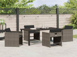 Garden Dining Set 5 pcs Grey Poly Rattan 3380694