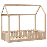 Kids' House Bed Frame without Mattress 80x160 cm Solid Wood Pine 850695